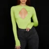 Lime Green Cutout Bodysuit -Traumhafte Kleider estrelle 3