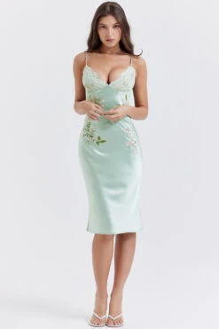 Light Jade Embroidered Slip Dress -Traumhafte Kleider fallon jj2