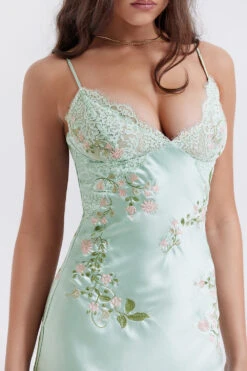 Light Jade Embroidered Slip Dress -Traumhafte Kleider fallon jj8