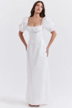 White Puff Sleeve Sundress -Traumhafte Kleider felizia 2