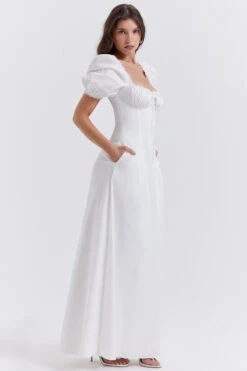White Puff Sleeve Sundress -Traumhafte Kleider felizia 6