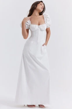 White Puff Sleeve Sundress -Traumhafte Kleider felizia 7