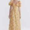 Butter Print Puff Sleeve Sundress -Traumhafte Kleider felizia b3a