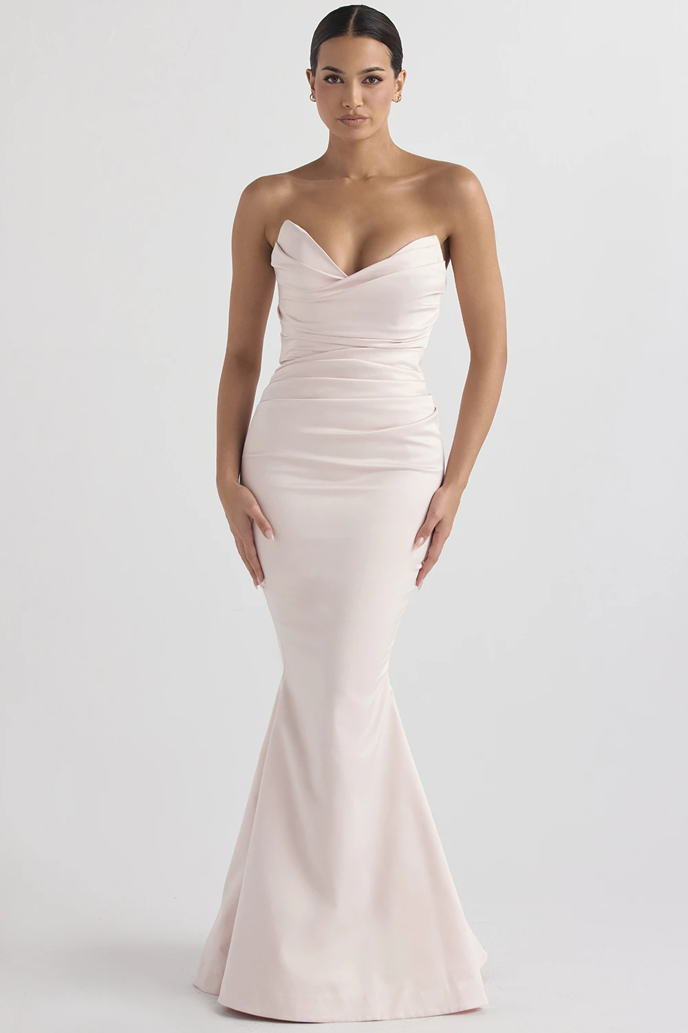 Blush Satin Strapless Gown 3 Blush Satin Strapless Gown
