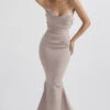 Mushroom Satin Strapless Gown -Traumhafte Kleider fleur mus 3