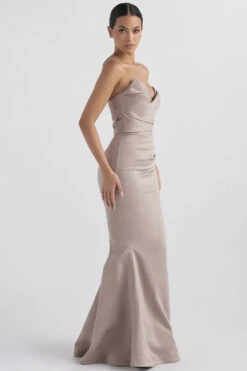 Mushroom Satin Strapless Gown 15 Mushroom Satin Strapless Gown -Traumhafte Kleider fleur mus 5