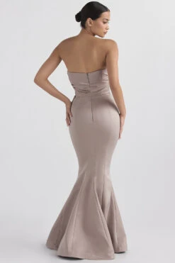 Mushroom Satin Strapless Gown 18 Mushroom Satin Strapless Gown -Traumhafte Kleider fleur mus 8