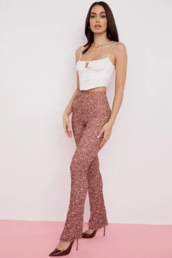 Animal Print Mesh Flared Trousers -Traumhafte Kleider flynn 6