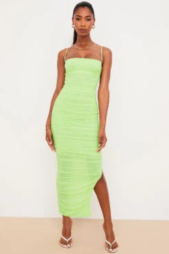 Lime Organza Mesh Maxi Dress -Traumhafte Kleider fornarina 1