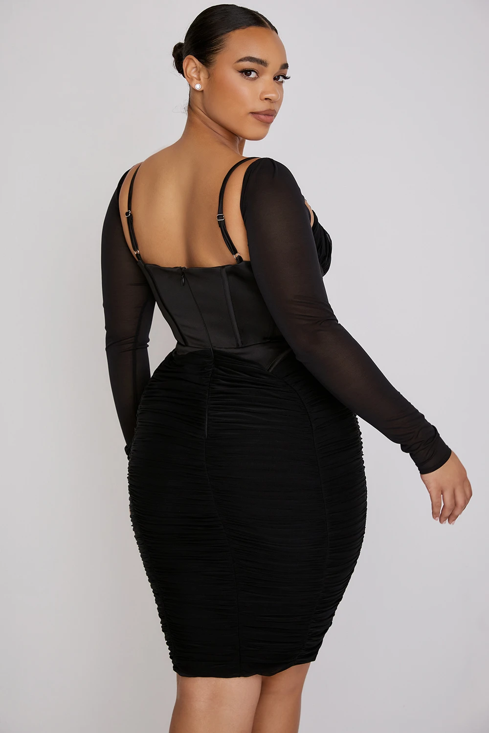 Black Gathered Corset Dress 12 Black Gathered Corset Dress – Bild 10