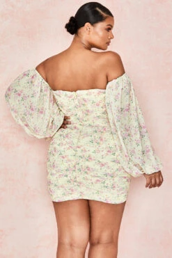 Lemon Floral Ruched Corset Dress -Traumhafte Kleider giovanna 14