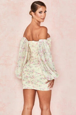 Lemon Floral Ruched Corset Dress -Traumhafte Kleider giovanna 7