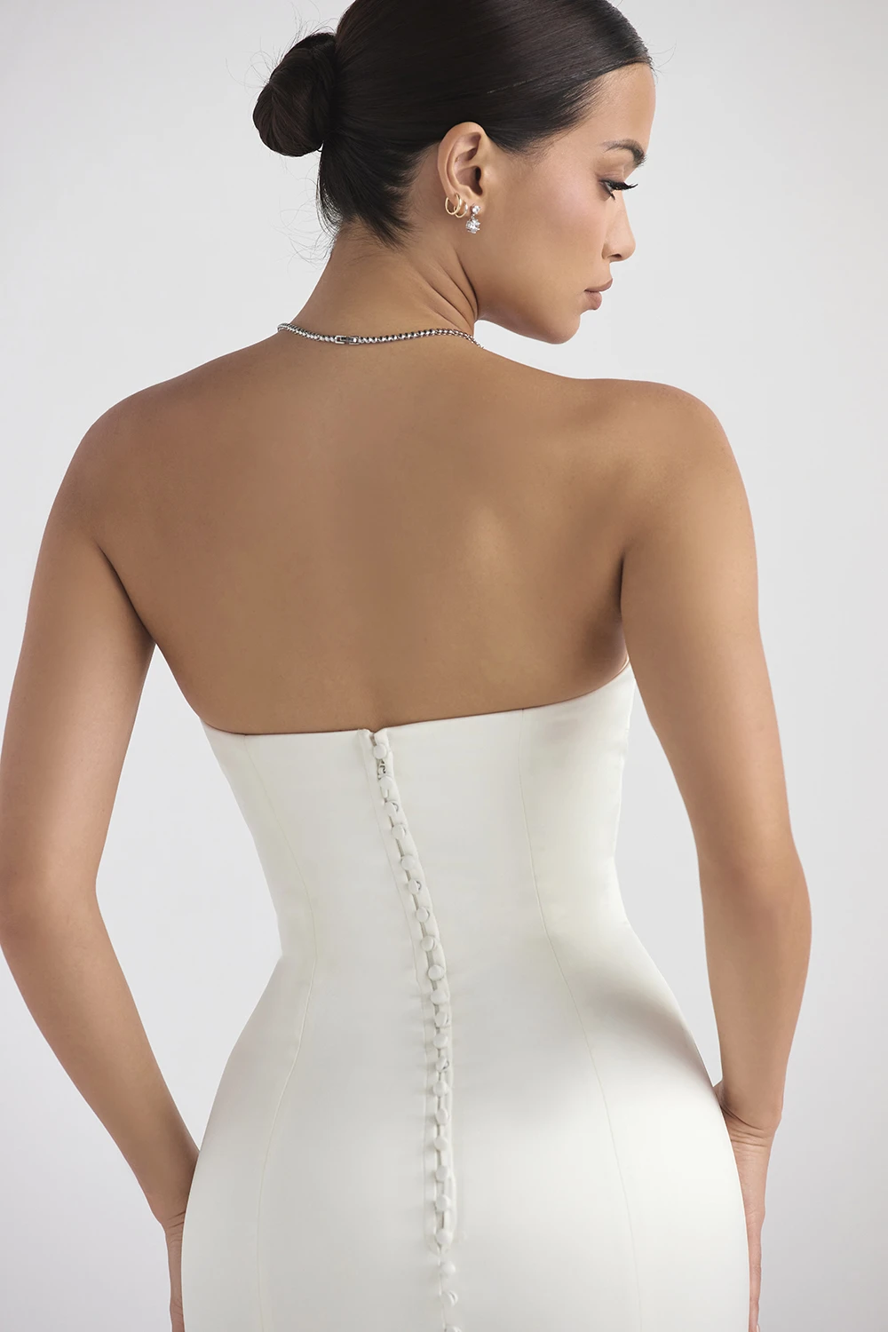 Ivory Satin Strapless Bridal Gown 14 Ivory Satin Strapless Bridal Gown – Bild 12