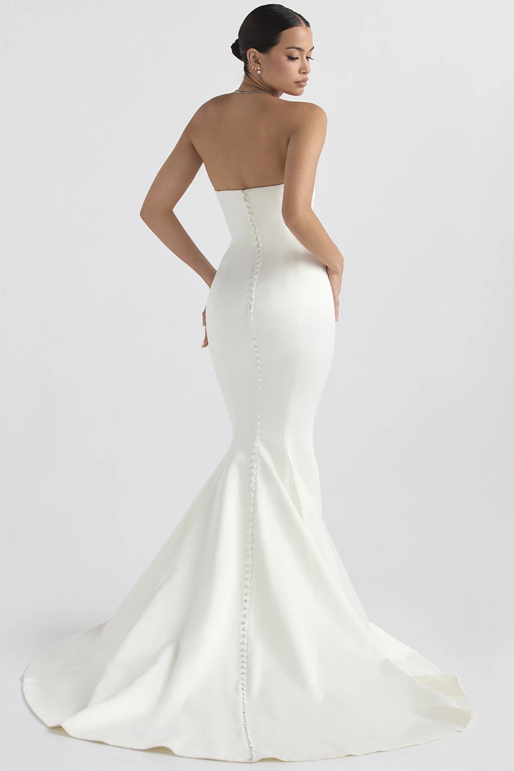 Ivory Satin Strapless Bridal Gown 11 Ivory Satin Strapless Bridal Gown – Bild 9