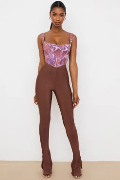 Chocolate High Waisted Bandage Trousers