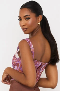 Purple Swirl Print Mesh Corset -Traumhafte Kleider gloriette 6t