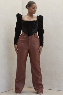 Tan Stretch Vegan Leather Trousers -Traumhafte Kleider graciesb5887a 19