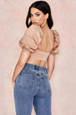 Camel Puff Sleeve Bralet -Traumhafte Kleider hedy 8