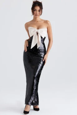 Black Sequin Strapless Bow Dress -Traumhafte Kleider holly 4