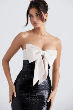Black Sequin Strapless Bow Dress -Traumhafte Kleider holly 5