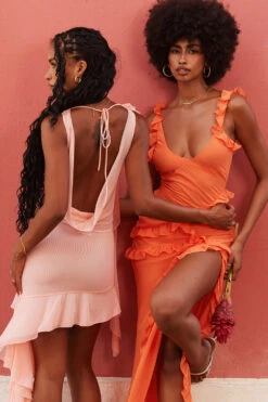 Flame Orange Ruffle Maxi Dress -Traumhafte Kleider houseofcb 6560