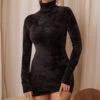 Charcoal Chenille Mini Dress 1 Charcoal Chenille Mini Dress -Traumhafte Kleider houseofcb lounge 3987 2