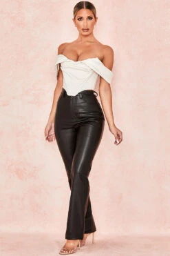Black Stretch Vegan Leather Trousers -Traumhafte Kleider inaya 5