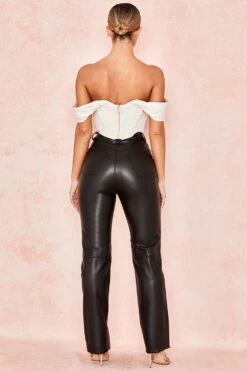 Black Stretch Vegan Leather Trousers -Traumhafte Kleider inaya 6