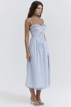 Soft Blue Broderie Anglais Midi SunDress -Traumhafte Kleider jaime 6