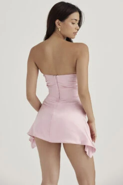 Rose Pink Draped Strapless Corset Dress -Traumhafte Kleider jasmine r11