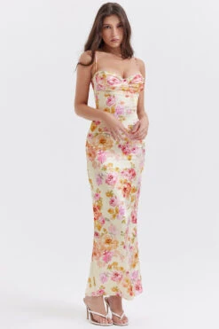 Ivory Floral Maxi Dress