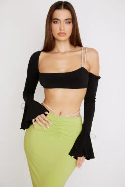 Black Crystal Trim Bandeau Top -Traumhafte Kleider june 3n