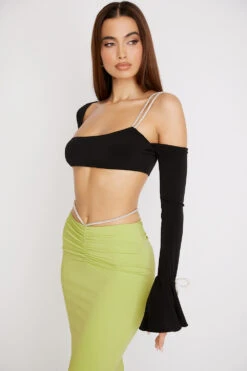 Black Crystal Trim Bandeau Top -Traumhafte Kleider june 4n