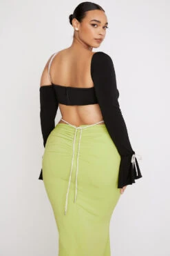 Black Crystal Trim Bandeau Top -Traumhafte Kleider june 7n