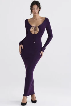 Grape Ribbed Knit Maxi Dress -Traumhafte Kleider keana 1h