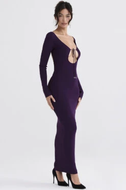 Grape Ribbed Knit Maxi Dress -Traumhafte Kleider keana 6h