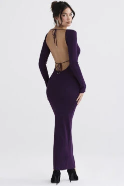 Grape Ribbed Knit Maxi Dress -Traumhafte Kleider keana 7h