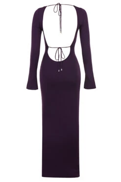 Grape Ribbed Knit Maxi Dress -Traumhafte Kleider keana purple 02