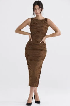 Coffee Crystallised Maxi Dress -Traumhafte Kleider laurie 2