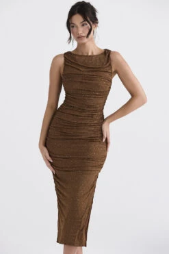 Coffee Crystallised Maxi Dress -Traumhafte Kleider laurie 3