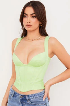 Lime Satin Corset -Traumhafte Kleider liberty 10c