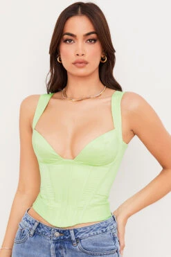Lime Satin Corset -Traumhafte Kleider liberty 2c