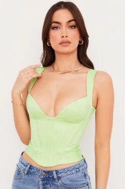 Lime Satin Corset -Traumhafte Kleider liberty 3c