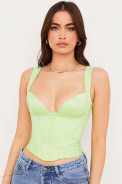 Lime Satin Corset -Traumhafte Kleider liberty 8c