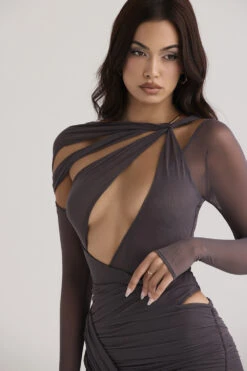 Shadow Asymmetric Cutout Bodysuit -Traumhafte Kleider lilah 1