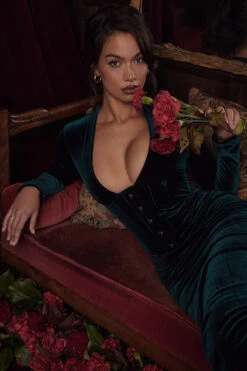 Forest Velvet Corset Dress -Traumhafte Kleider look 03 1020