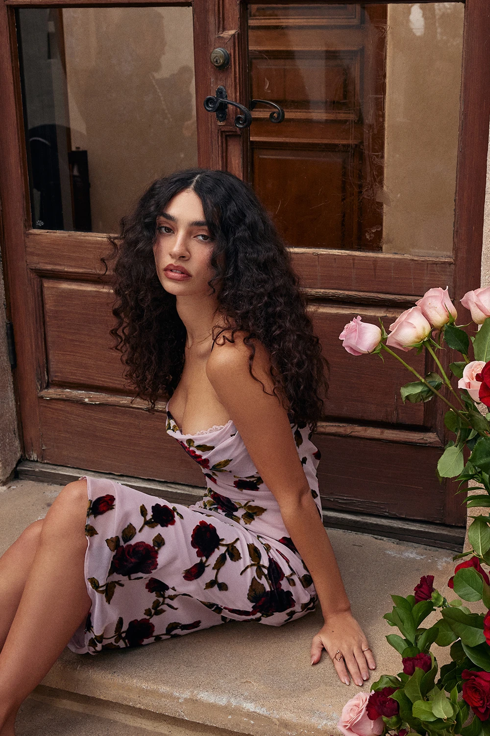 Pink Devore Midi Dress 14 Pink Devore Midi Dress – Bild 12