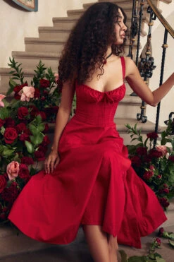 Red Rose Bustier Sundress -Traumhafte Kleider look 14 6121
