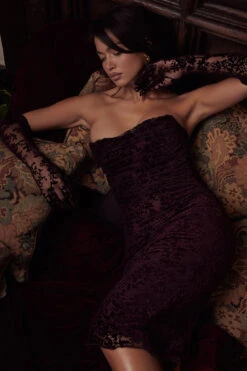 Black Cherry Devore Corset Dress -Traumhafte Kleider look 15 4867