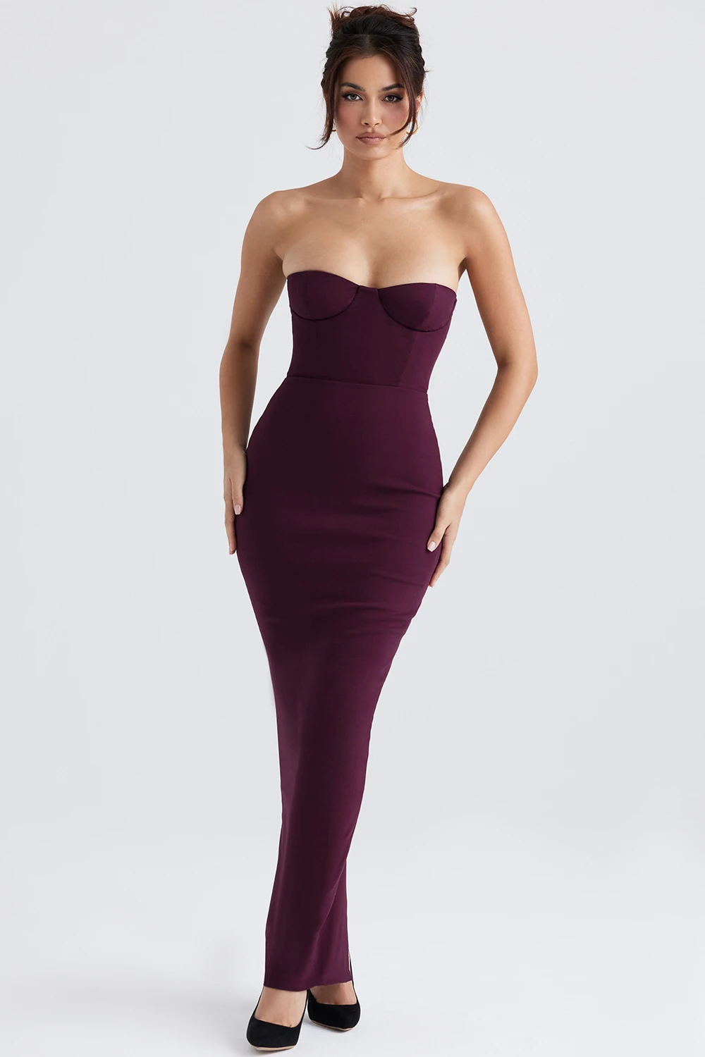 Grape Strapless Corset Maxi Dress 3 Grape Strapless Corset Maxi Dress